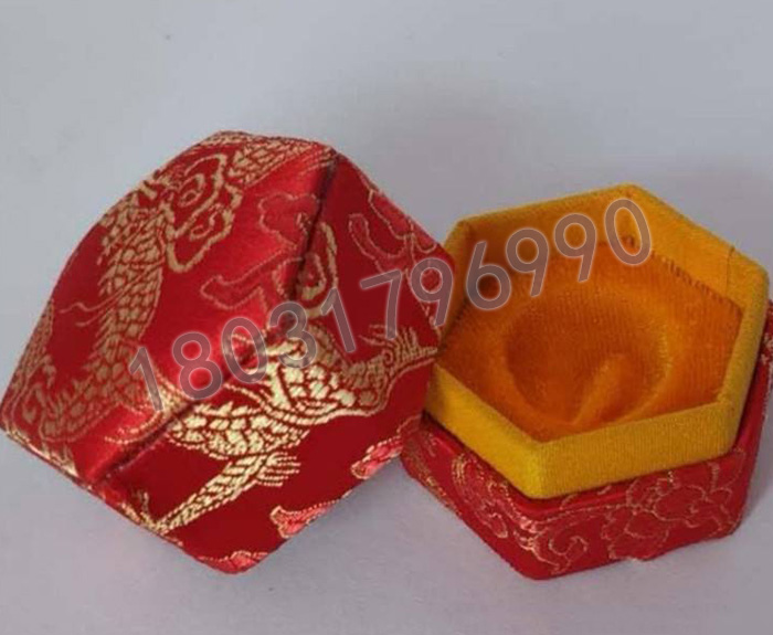 六角藥丸錦緞盒